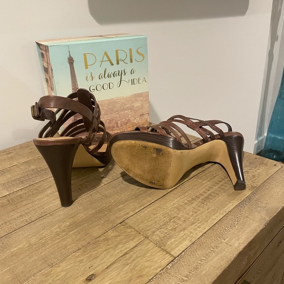 Franco Sarto brown leather platform heels size 8.5 - Picture 7 of 7